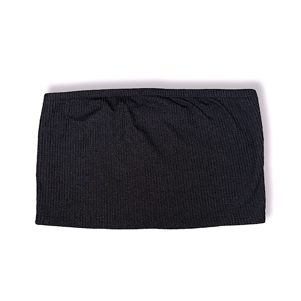 Aerie Black Unlined Ribbed Bandeau